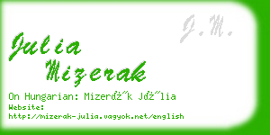 julia mizerak business card